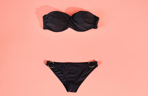 Stylish black bikini bottoms featuring a comfortatestble fit, perfect for beach outings or poolside lounging.