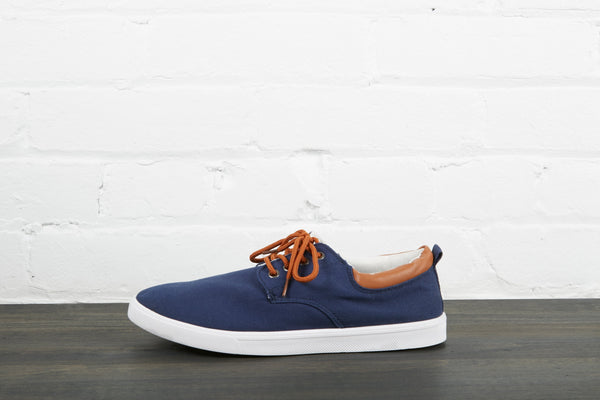 Navy Blue And White Left Shoe - santo-18.test